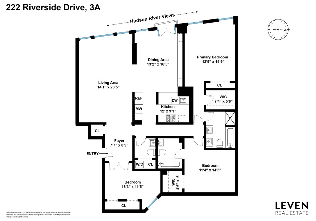 Floorplan for 222 Riverside Drive, 3A