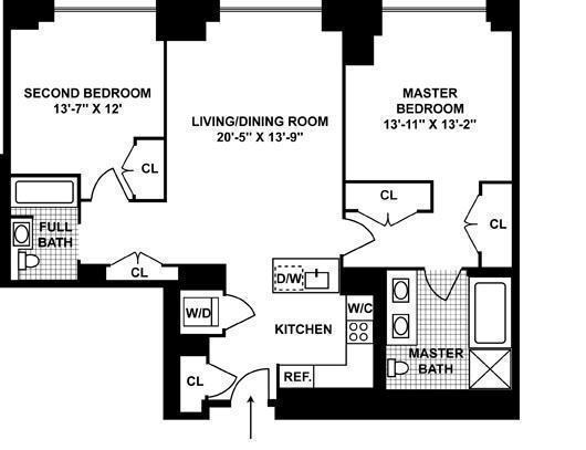 Floorplan for 30 West Street, 23-G