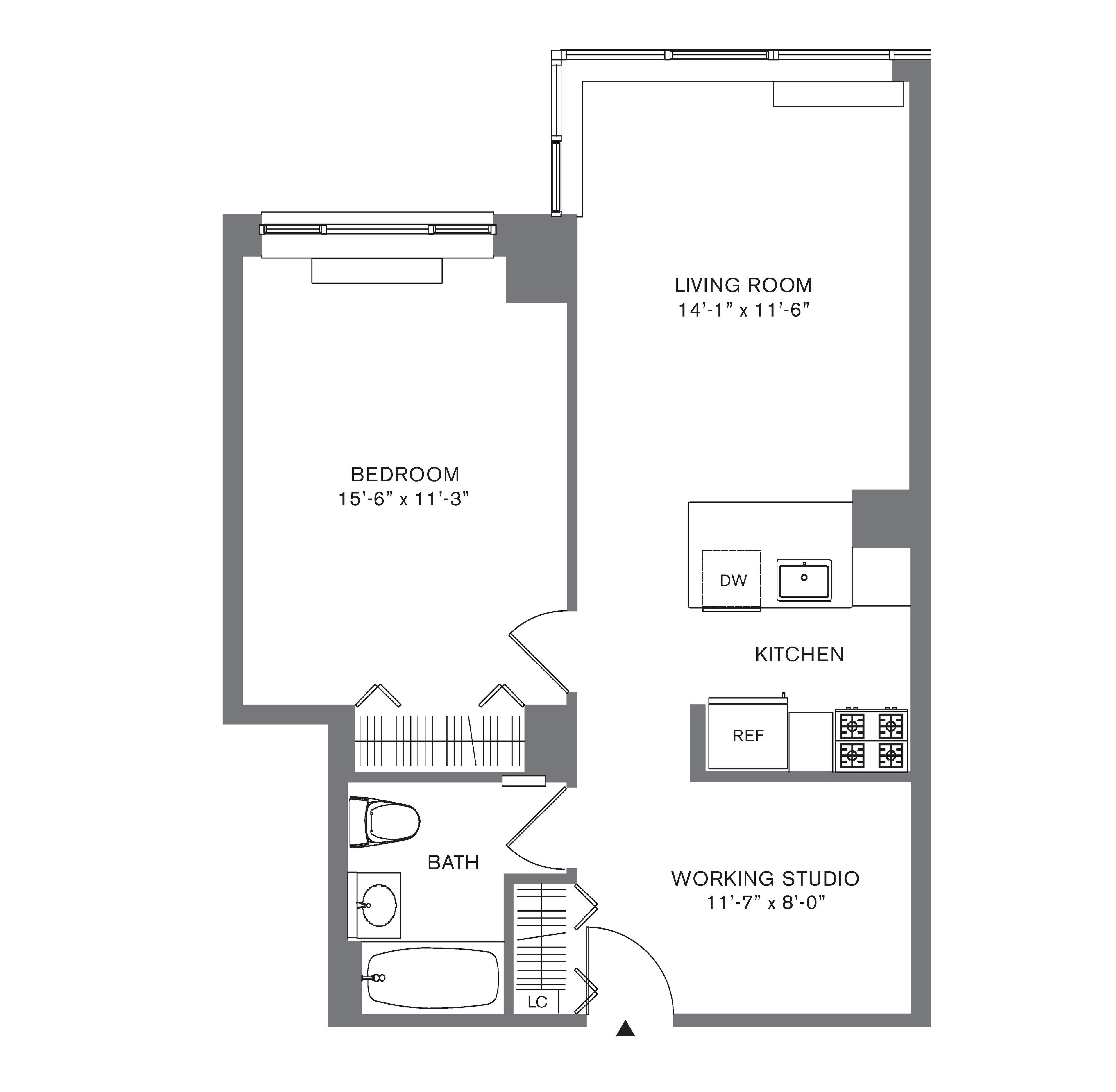 Floorplan for 88 Leonard Street, 422