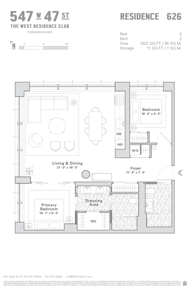 Floorplan for 547 West 47th Street, 626