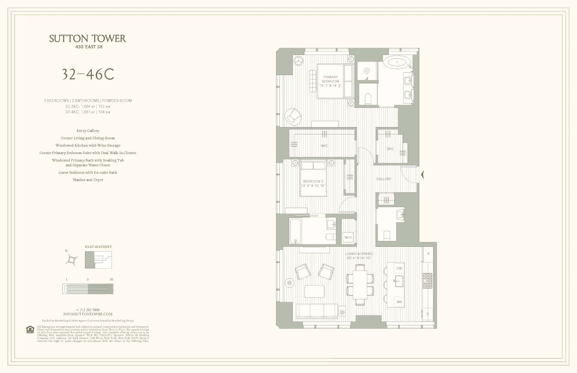 Floorplan for 430 East 58th Street, 32C