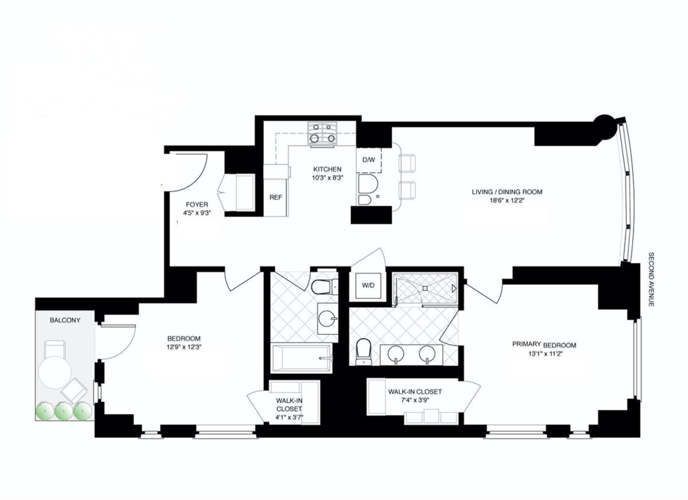 Floorplan for 250 East 49th Street, 9D