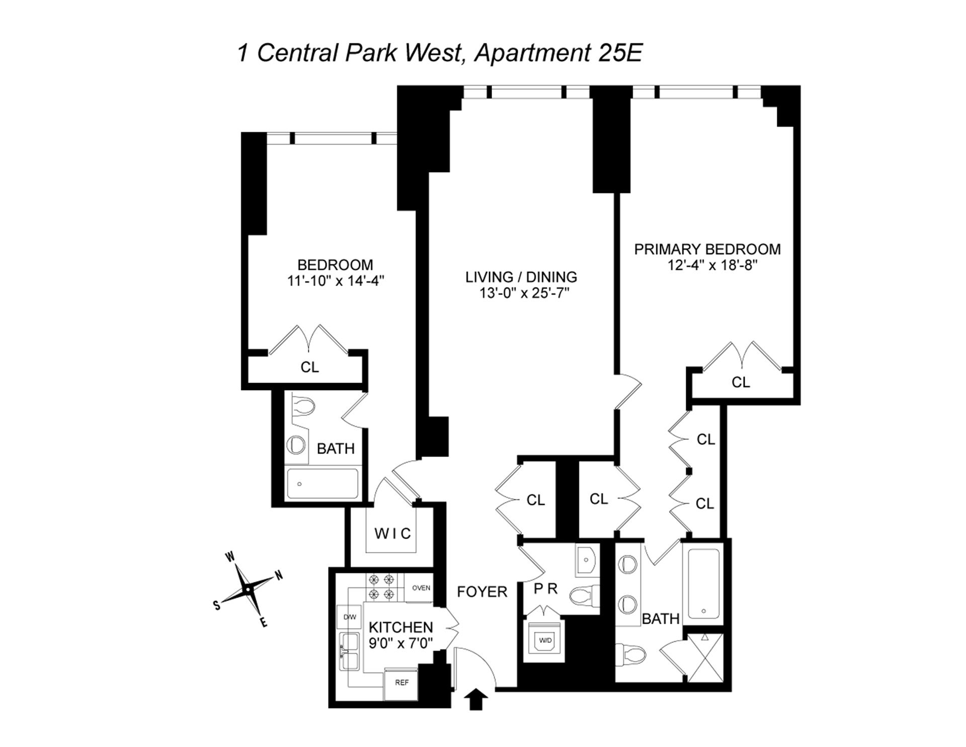 Floorplan for 1 Central Park, 25E