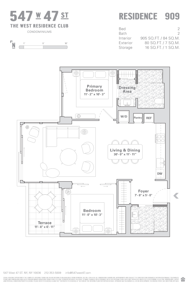 Floorplan for 547 West 47th Street, 909