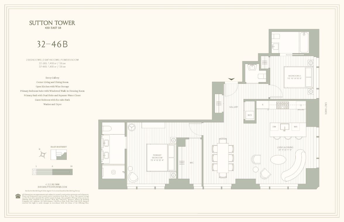 Floorplan for 430 East 58th Street, 32B