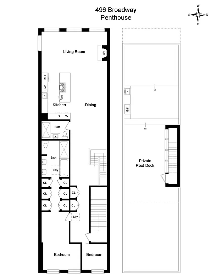 Floorplan for 496 Broadway, PH