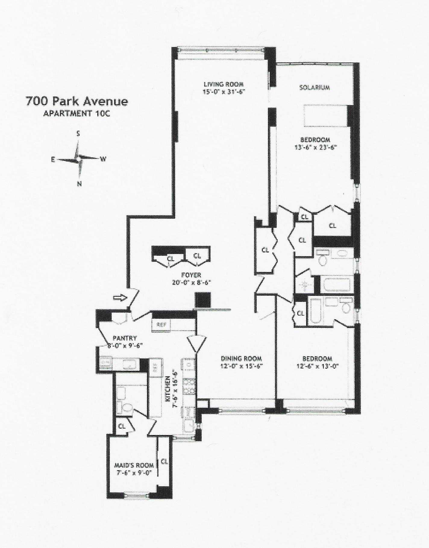 Floorplan for 700 Park Avenue, 10C-S5