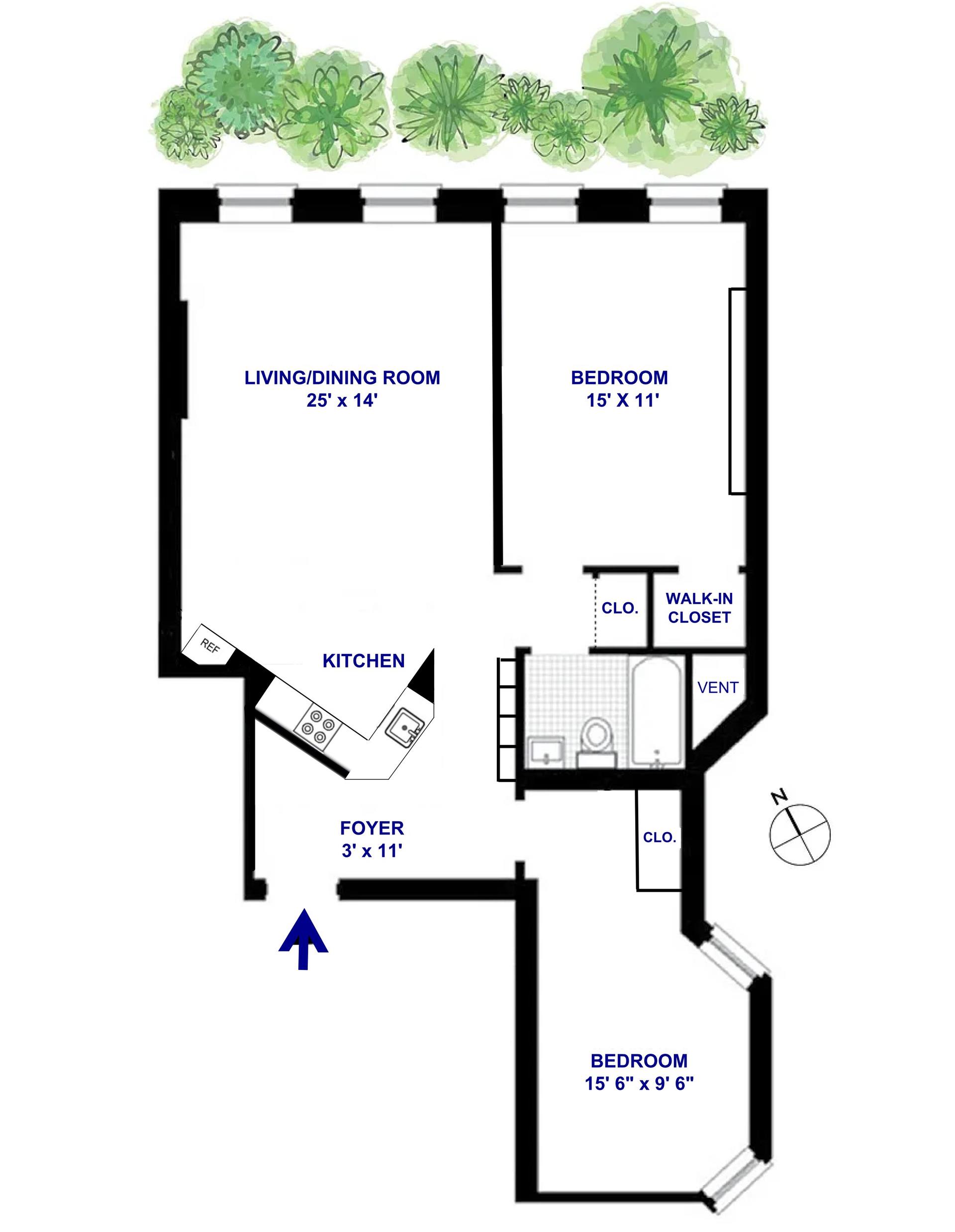 Floorplan for 58 West 106th Street, 5A