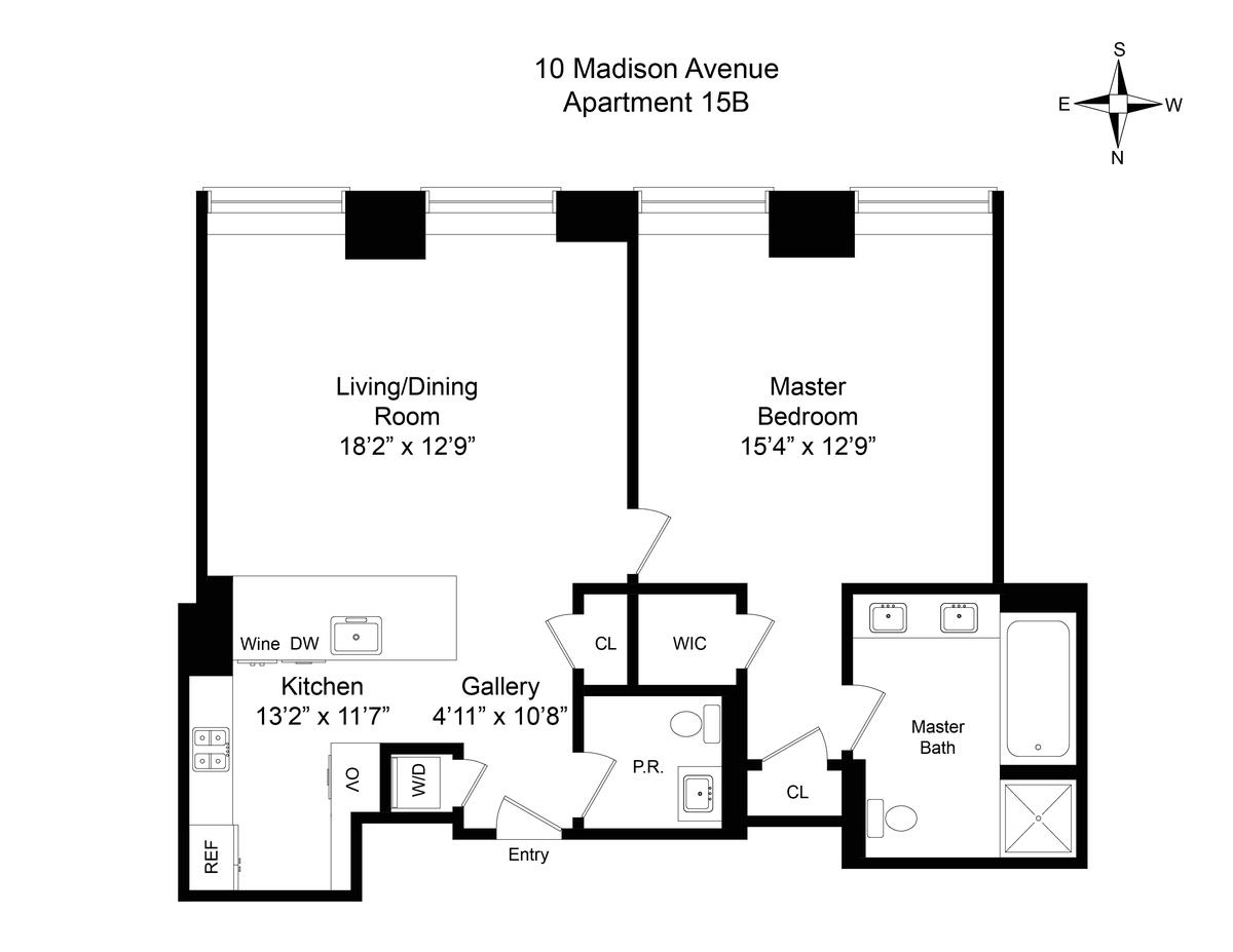 Floorplan for 10 Madison Square, 17B