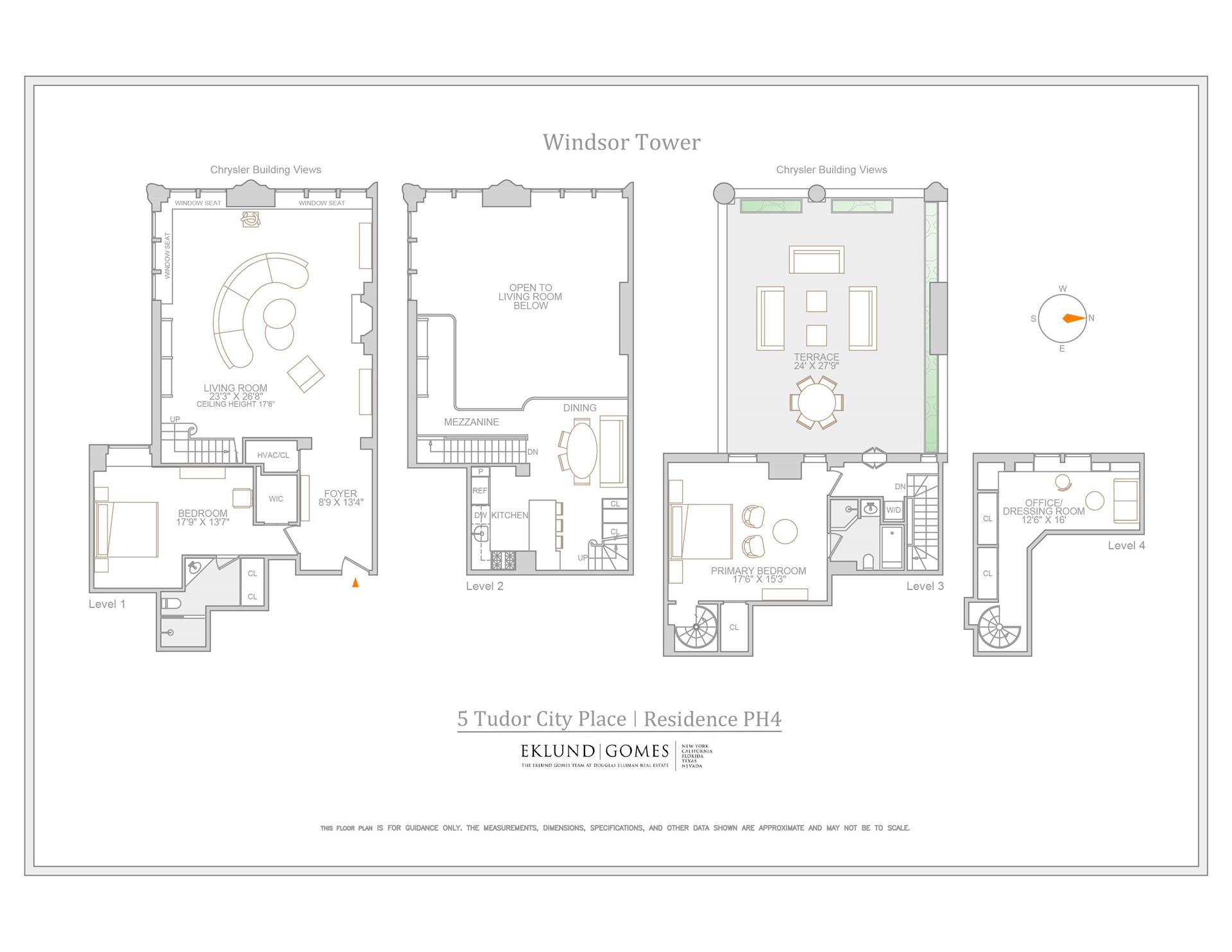 Floorplan for 5 Tudor City Place, PH4