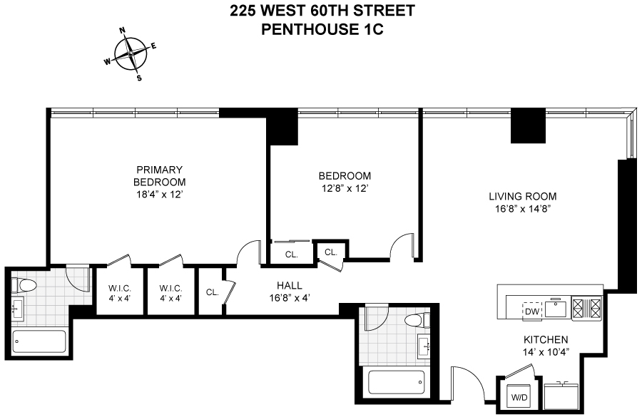 Floorplan for 225 West 60th Street, PH1C