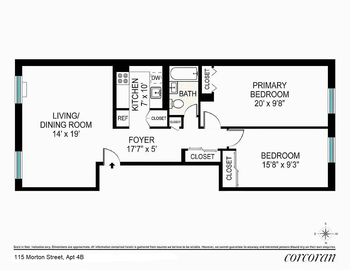 Floorplan for 115 Morton Street, 4B