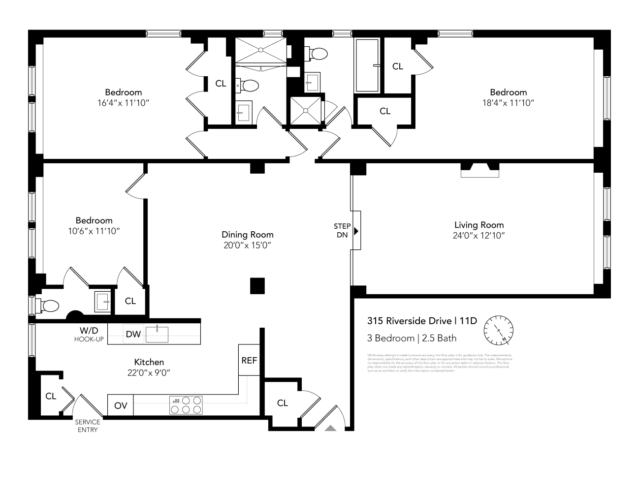 Floorplan for 315 Riverside Drive, 11D