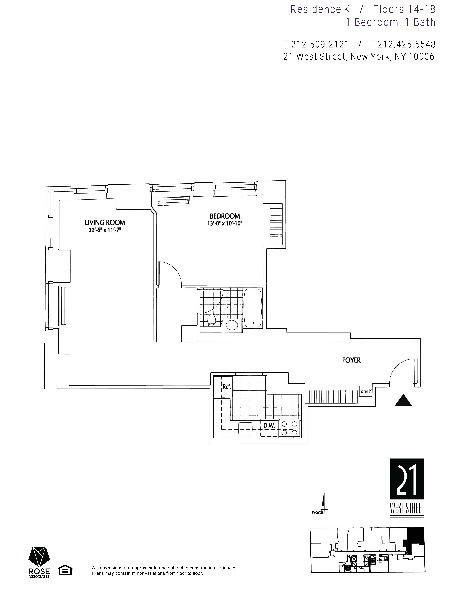 Floorplan for 21 West Street, 15-K