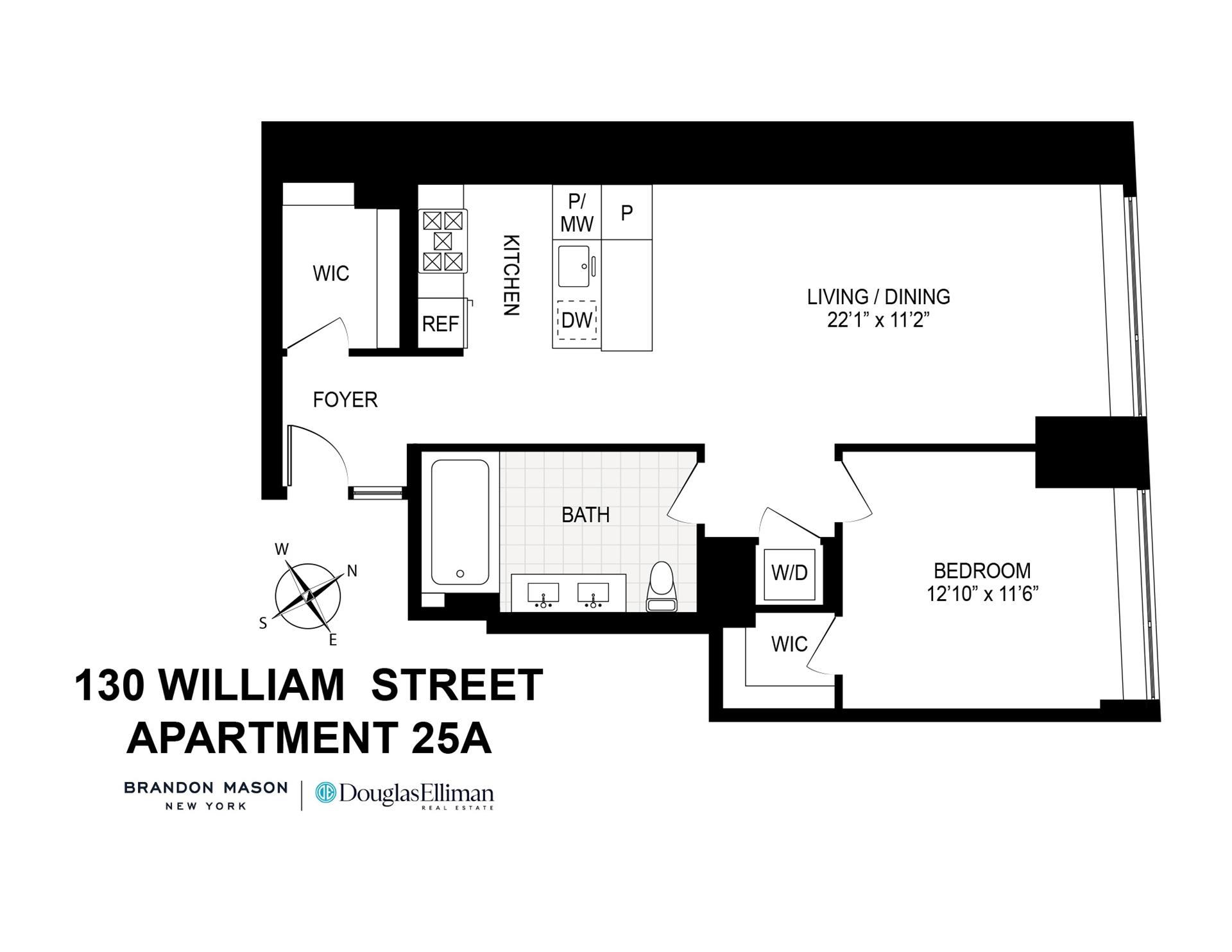 Floorplan for 130 William Street, 25A