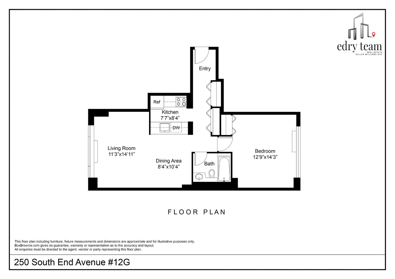 Floorplan for 250 South End Avenue, 12G