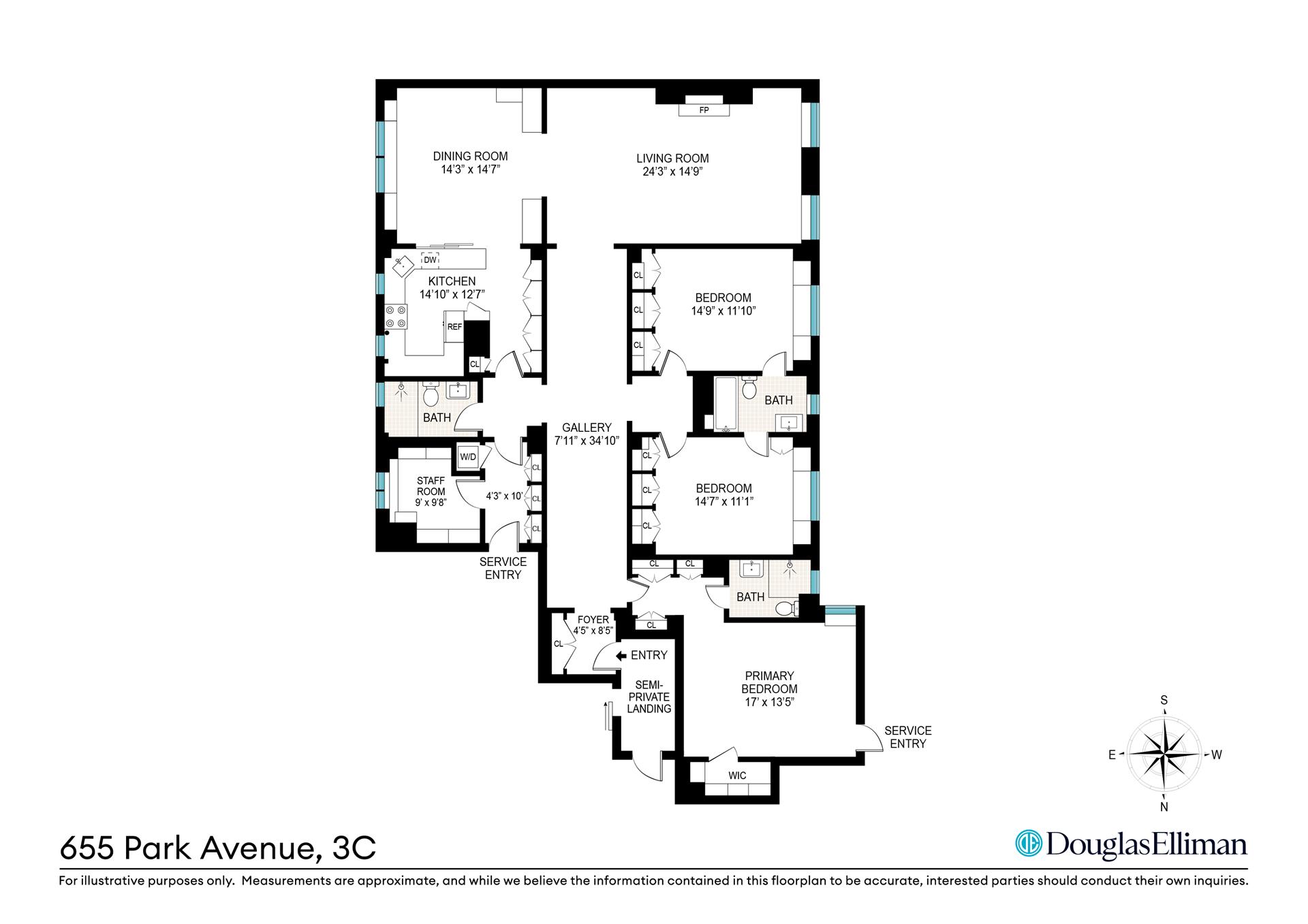 Floorplan for 655 Park Avenue, 3C