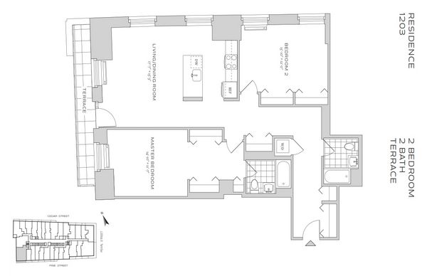 Floorplan for 70 Pine Street, 1203