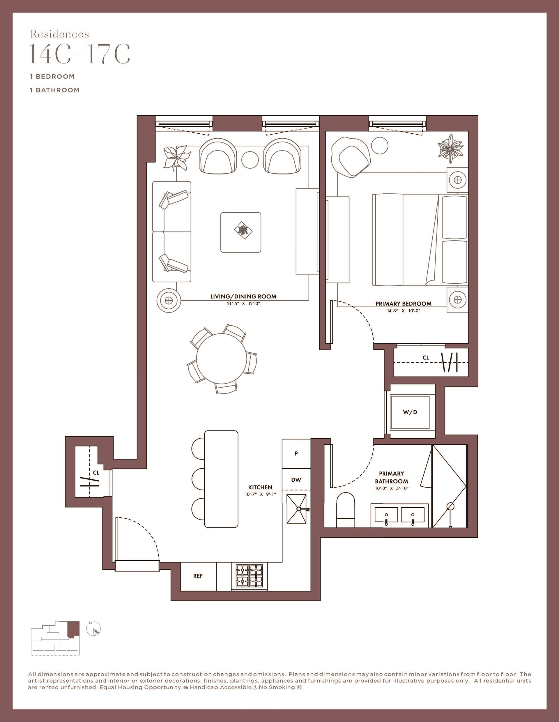 Floorplan for 225 West 28th Street, 15C