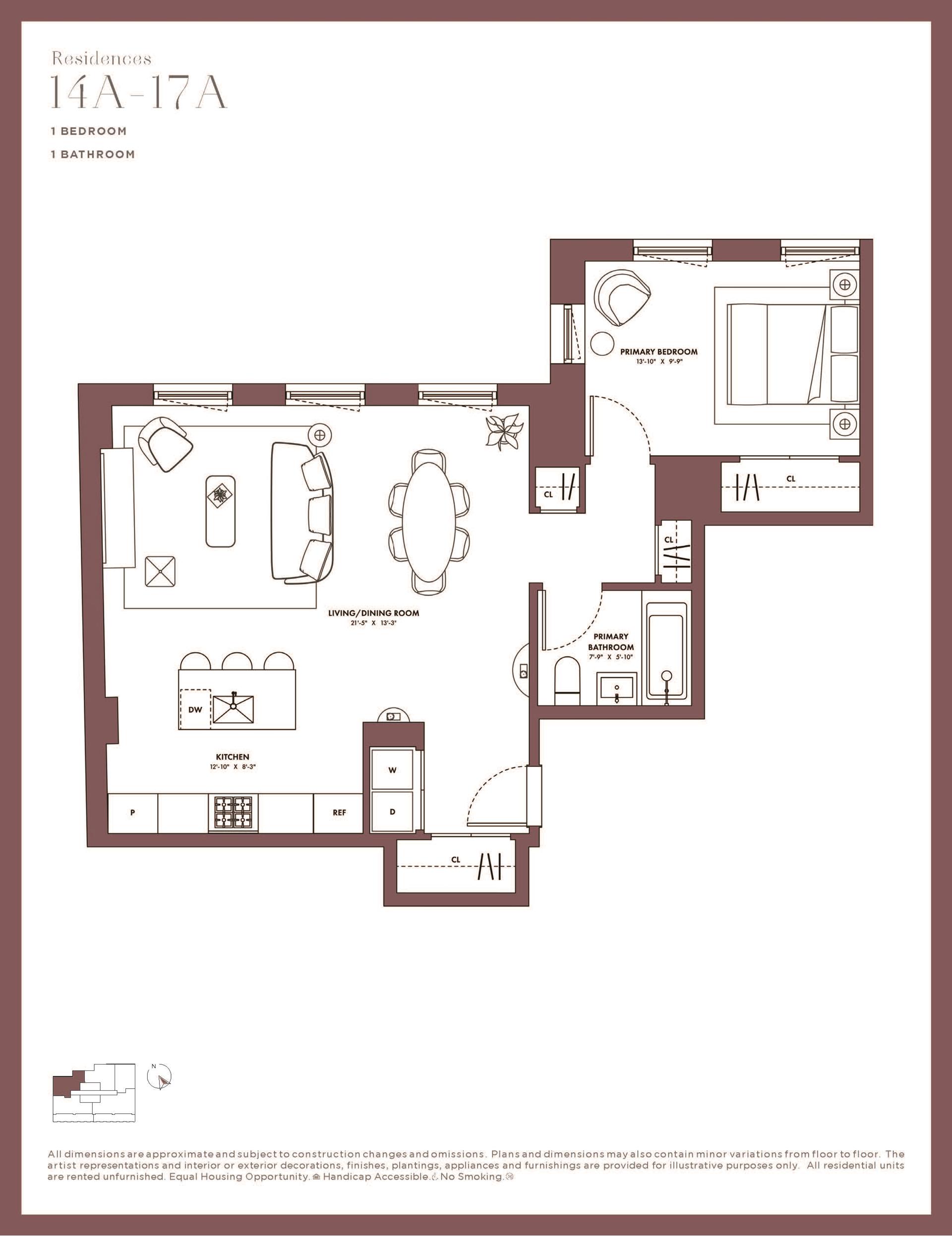 Floorplan for 225 West 28th Street, 17A