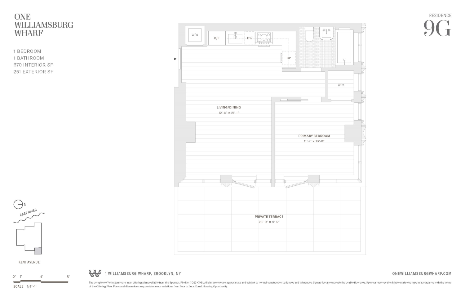 Floorplan for 480 Kent Avenue, 9G