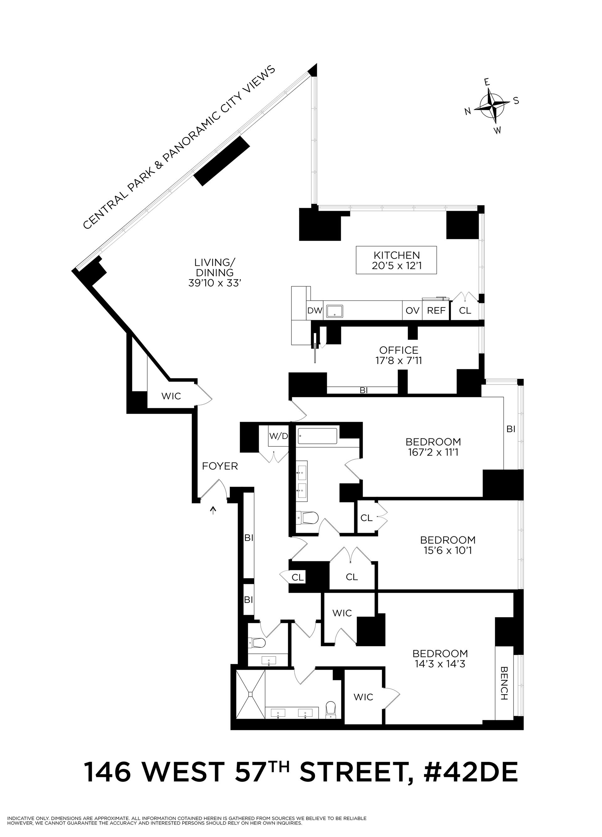 Floorplan for 146 West 57th Street, 42DE