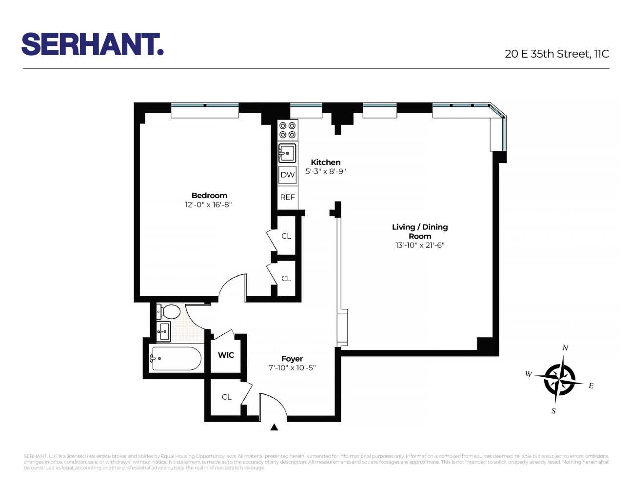 Floorplan for 20 East 35th Street, 11C