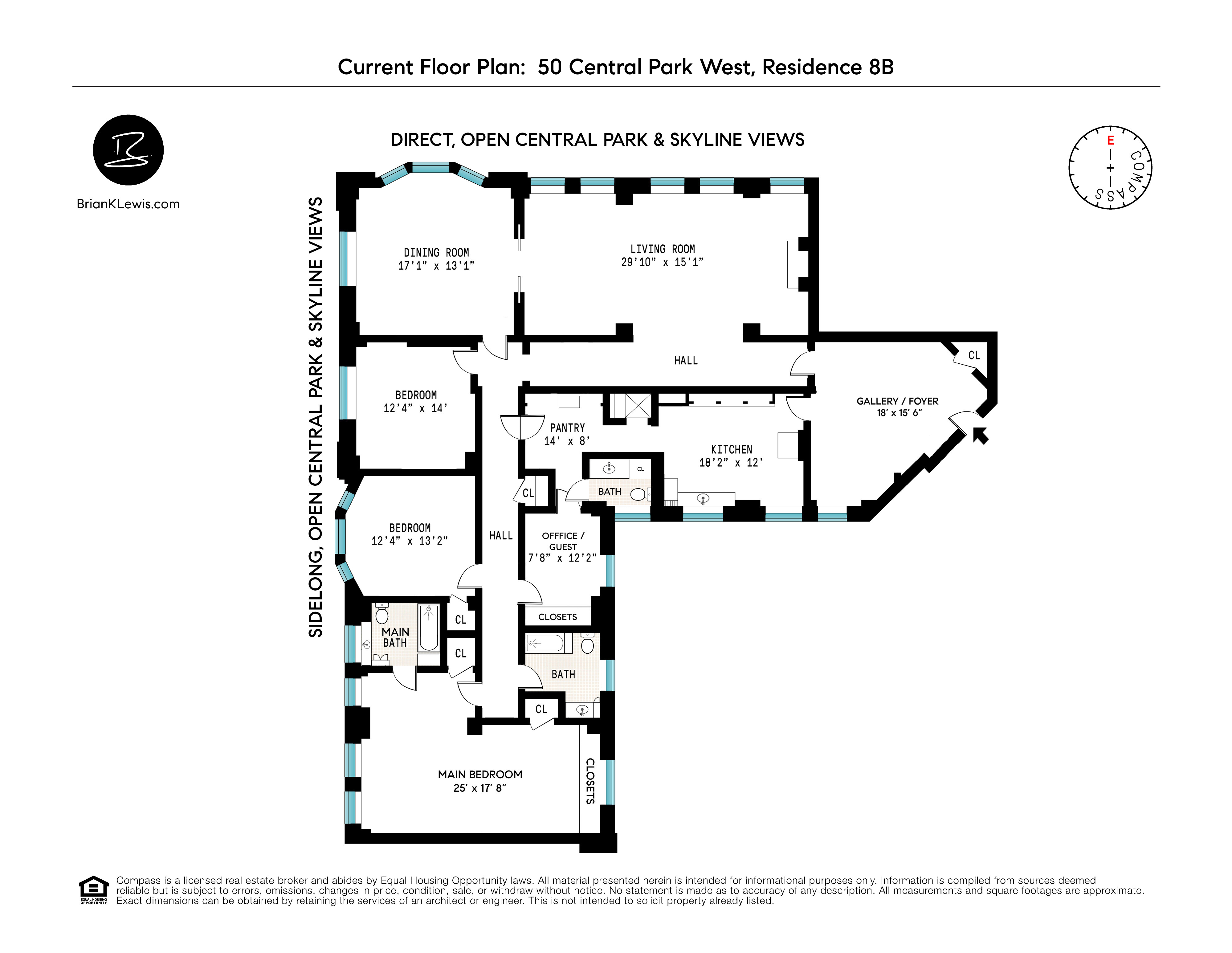 Floorplan for 50 Central Park, 8B