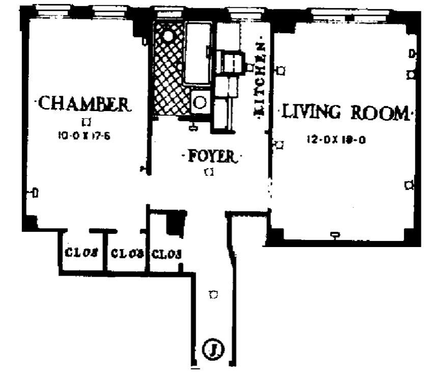 Floorplan for 201 East 35th Street, 8-J