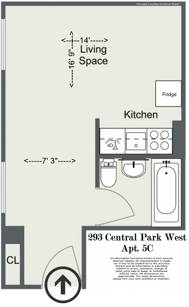 Floorplan for 293 Central Park, 3C