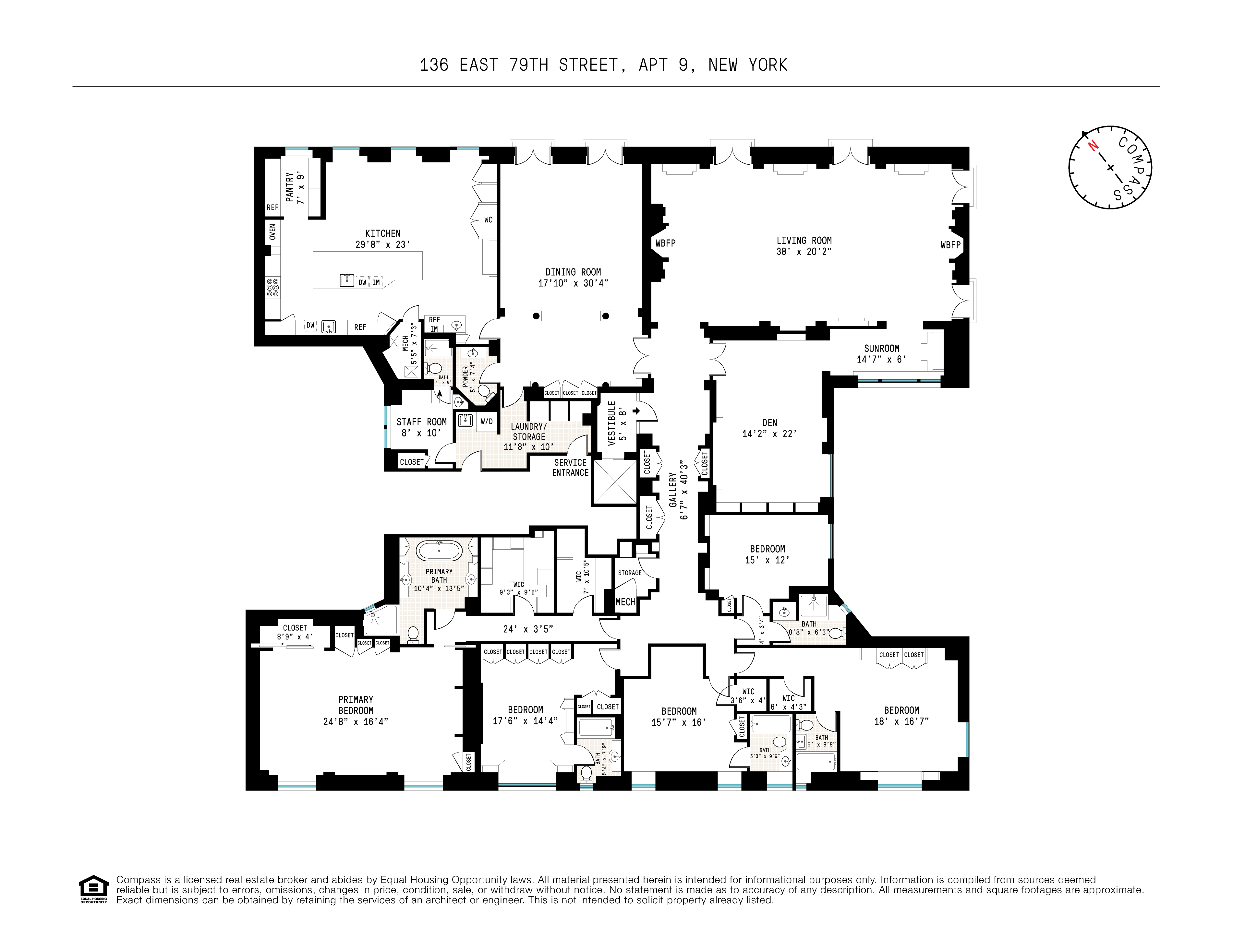 Floorplan for 136 East 79th Street, 9