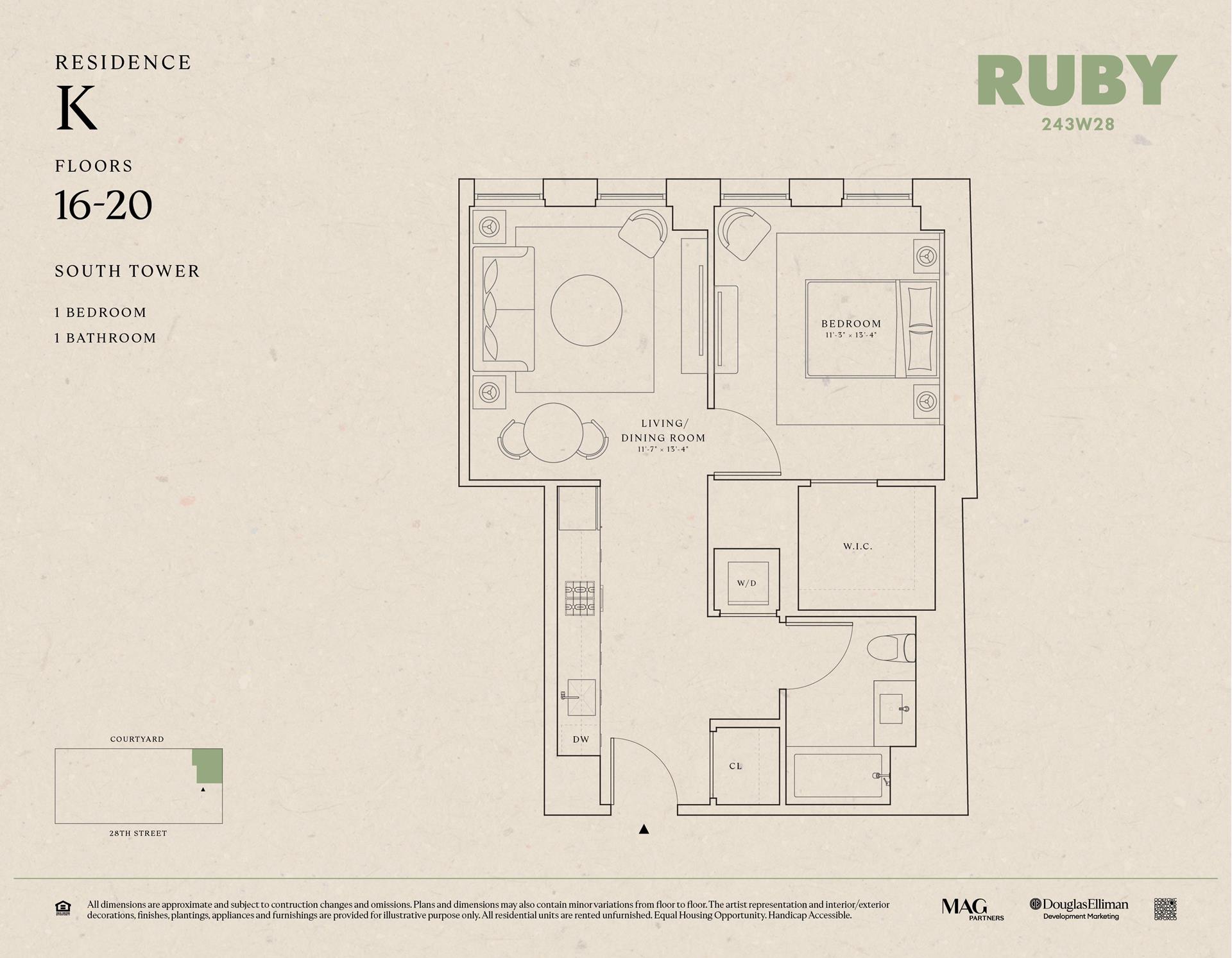 Floorplan for 243 West 28th Street, 16KS