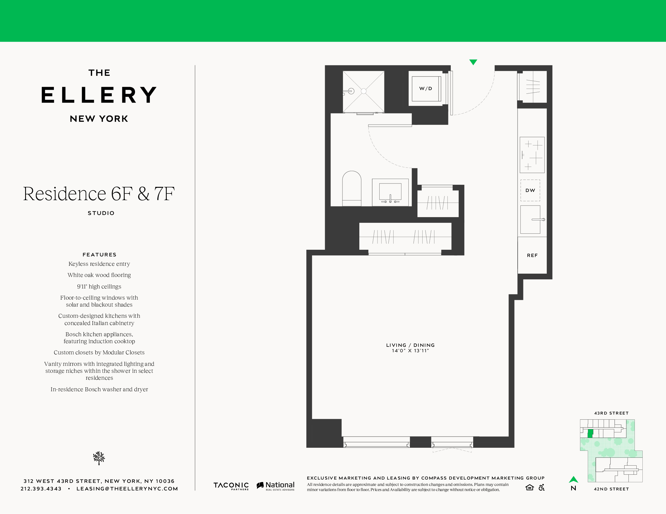 Floorplan for 312 West 43rd Street, 7F