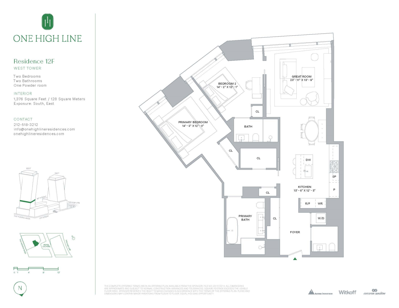 Floorplan for 500 West 18th Street West 12F