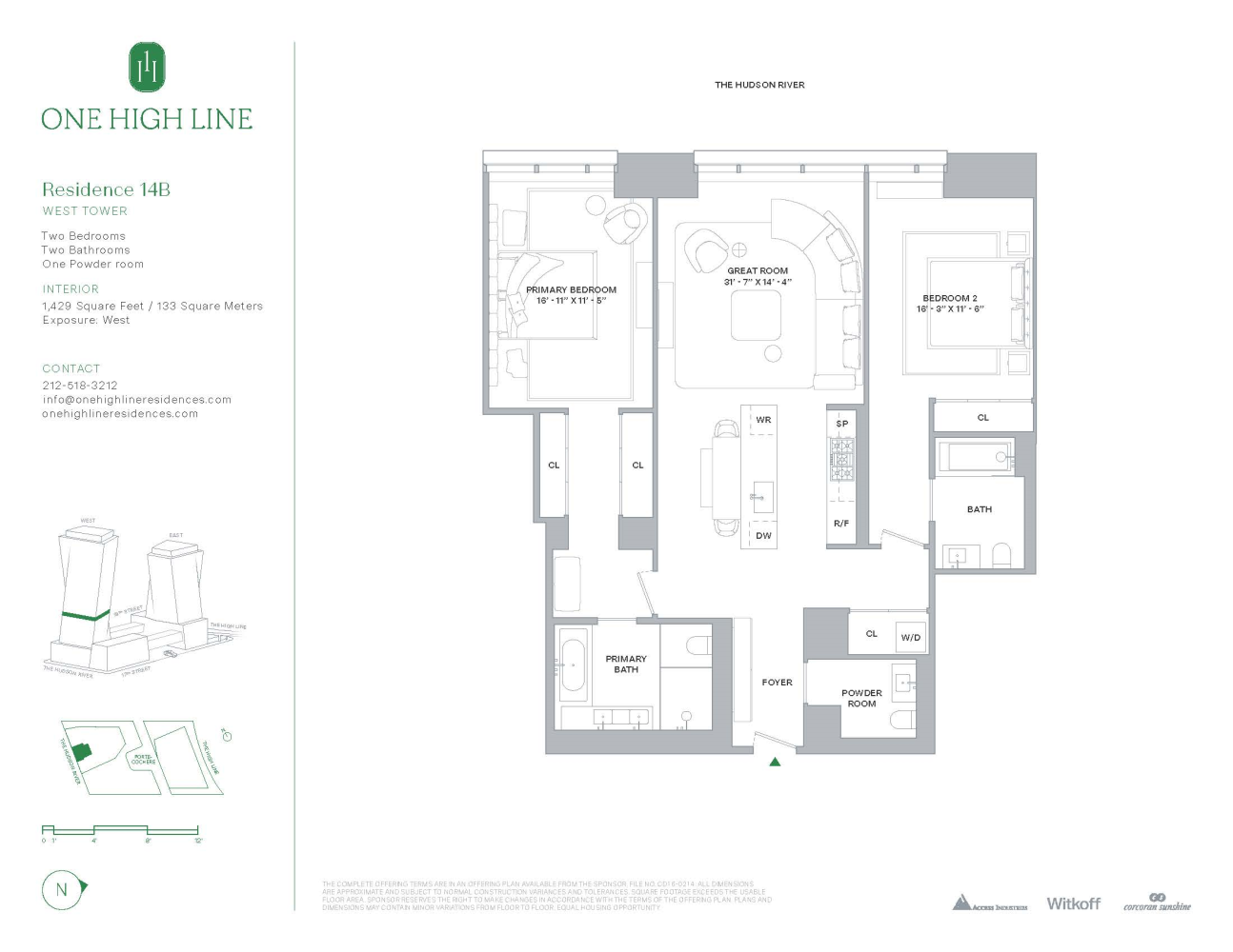 Floorplan for 500 West 18th Street West 14B