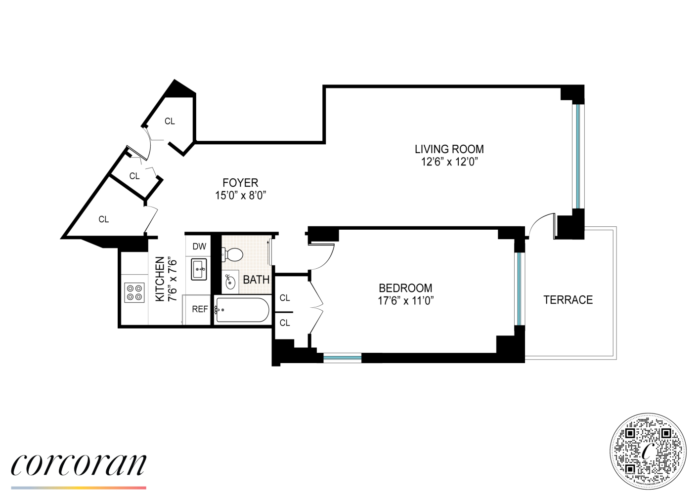 Floorplan for 2621 Palisade Avenue, 3F