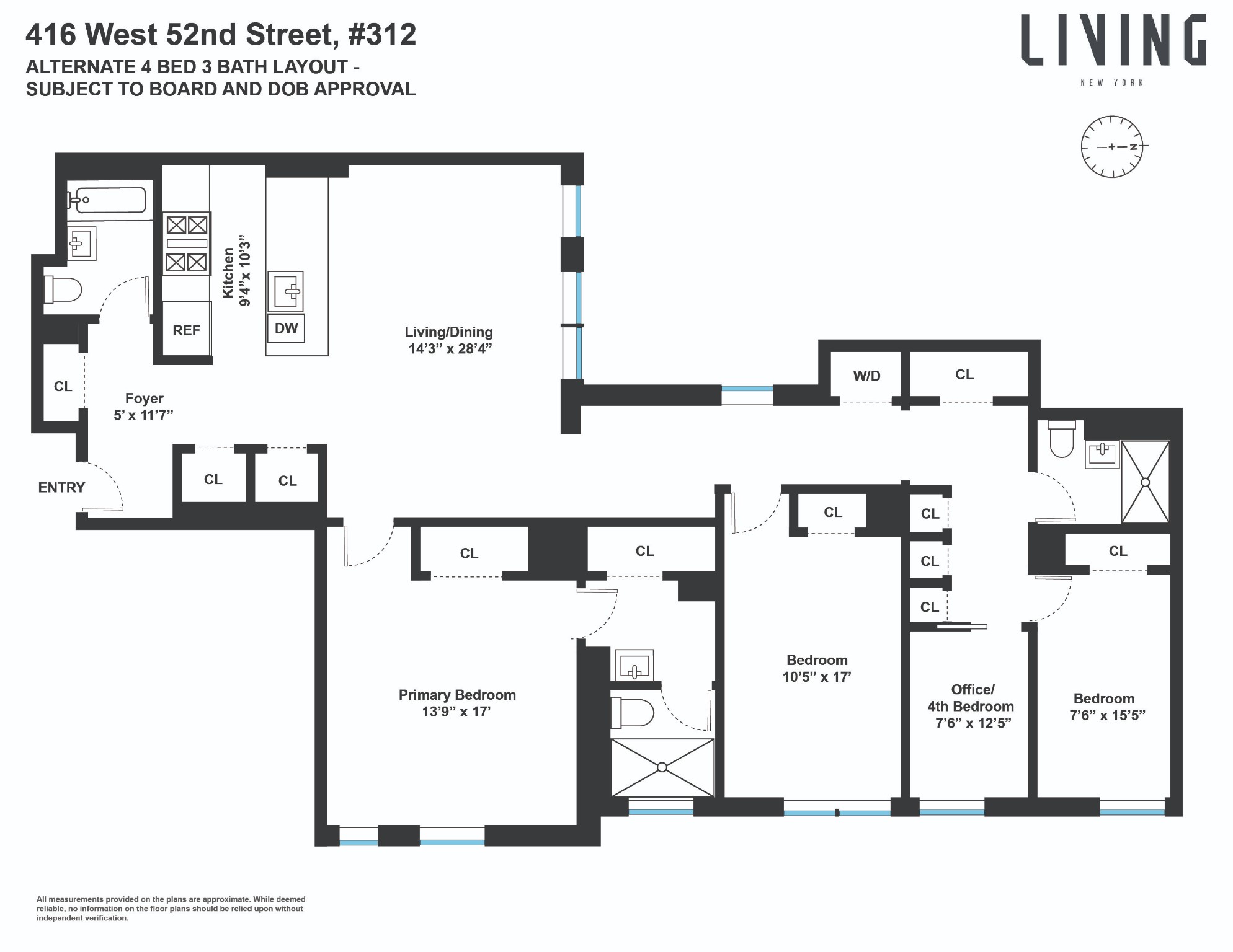 Floorplan for 416 West 52nd Street, 312