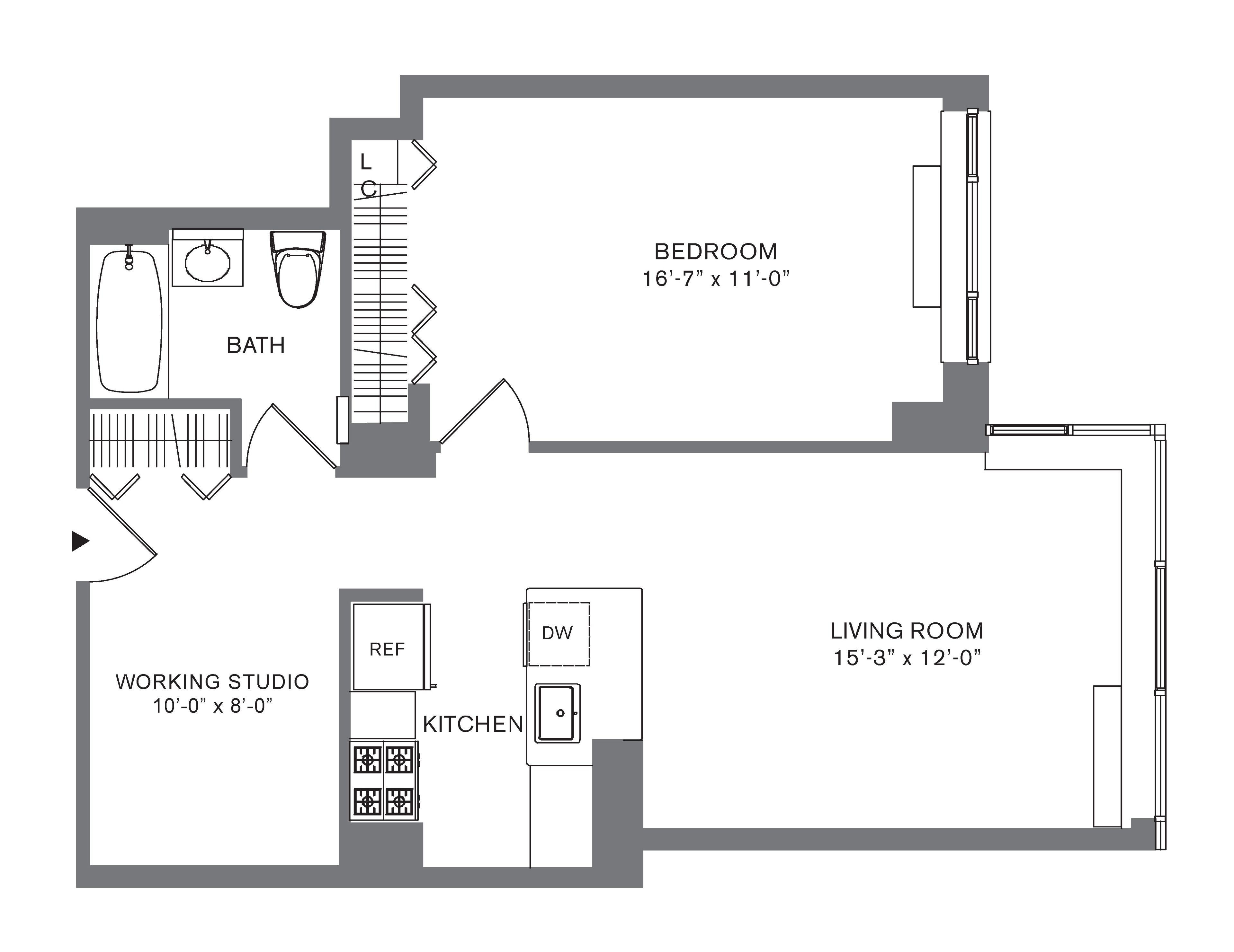 Floorplan for 88 Leonard Street, 703