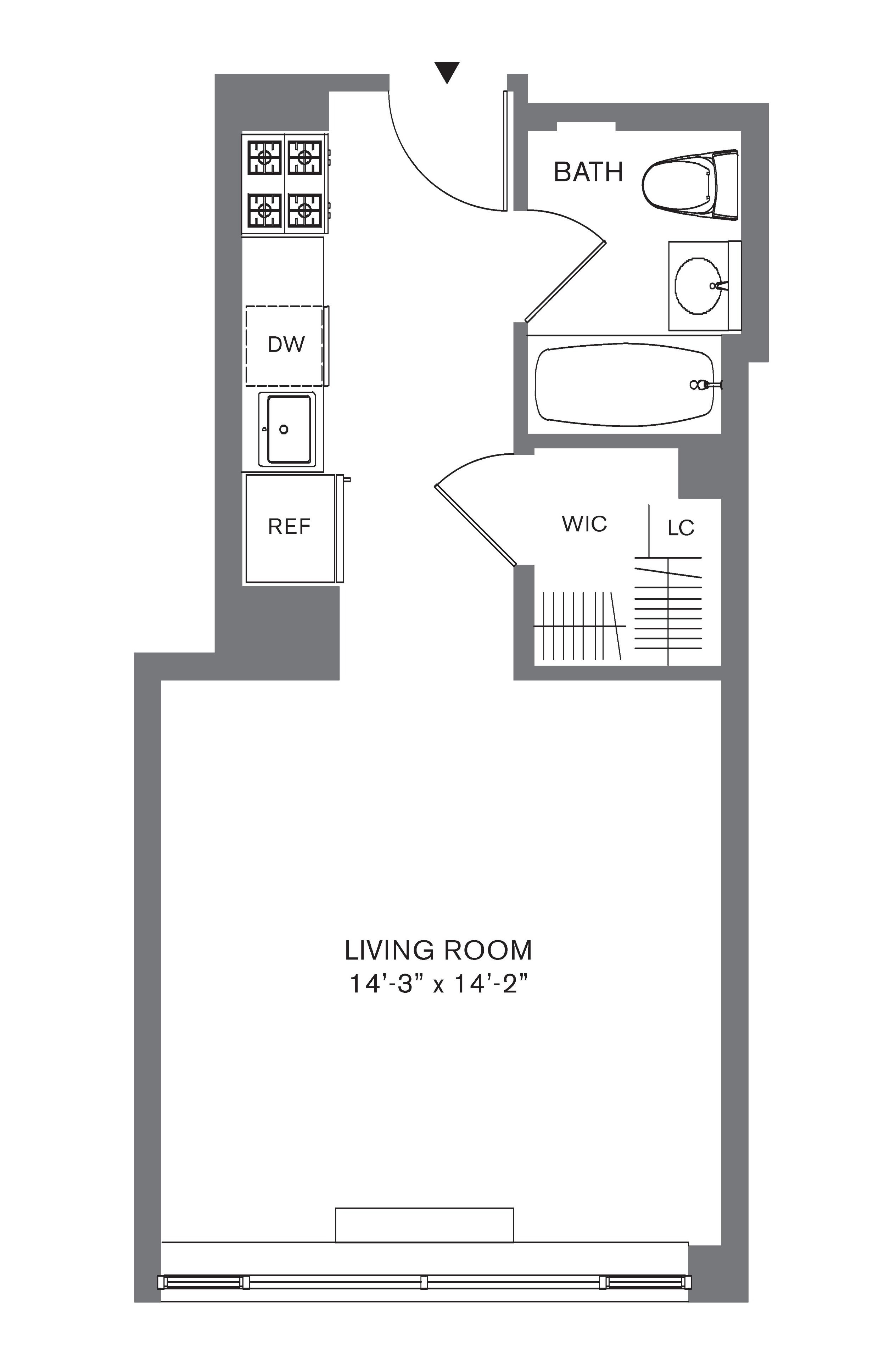 Floorplan for 88 Leonard Street, 1107