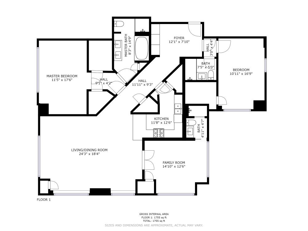 Floorplan for 15 West 63rd Street, 21-A