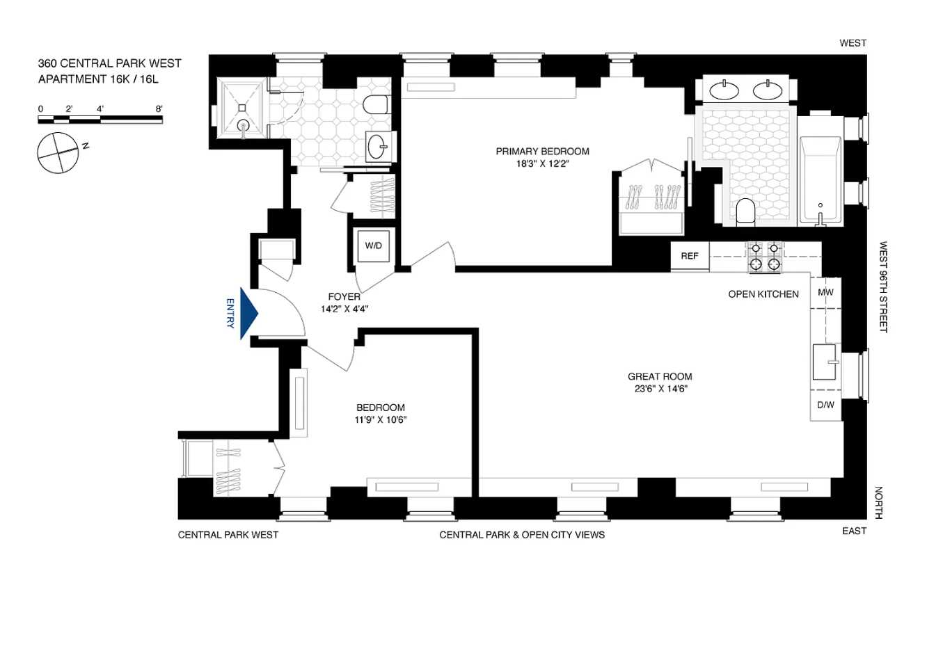 Floorplan for 360 Central Park, 16K