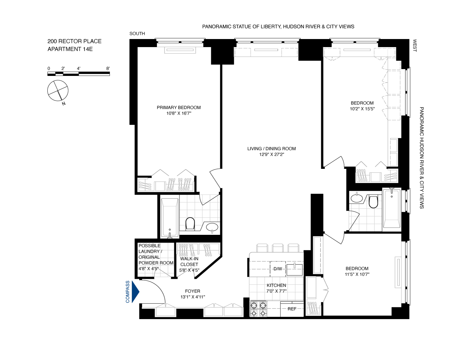 Floorplan for 200 Rector Place, 14E