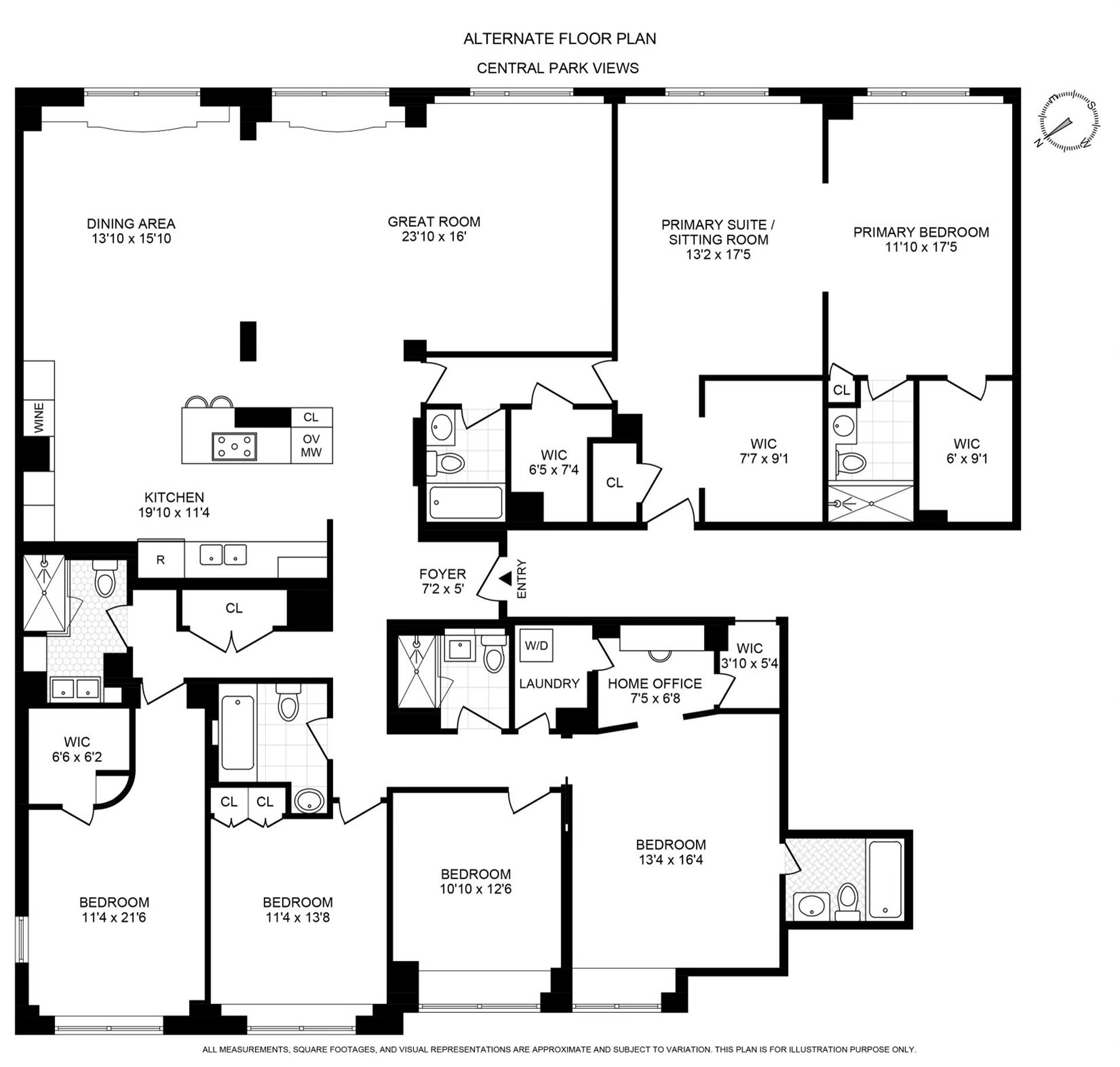 Floorplan for 230 Central Park, 8BCD