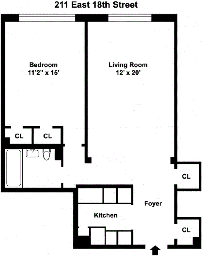 Floorplan for 211 East 18th Street, 5A