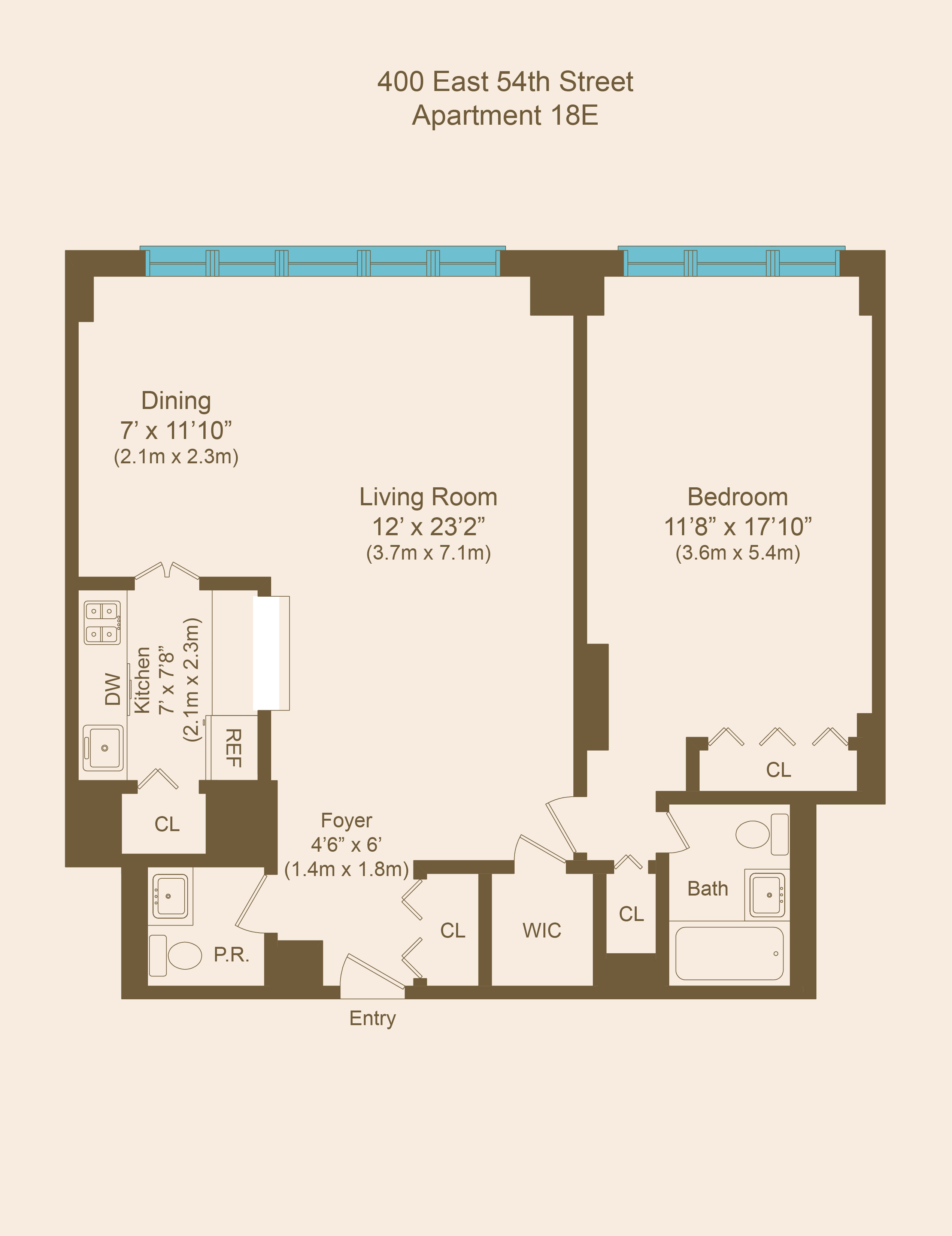 Floorplan for 400 East 54th Street, 18E