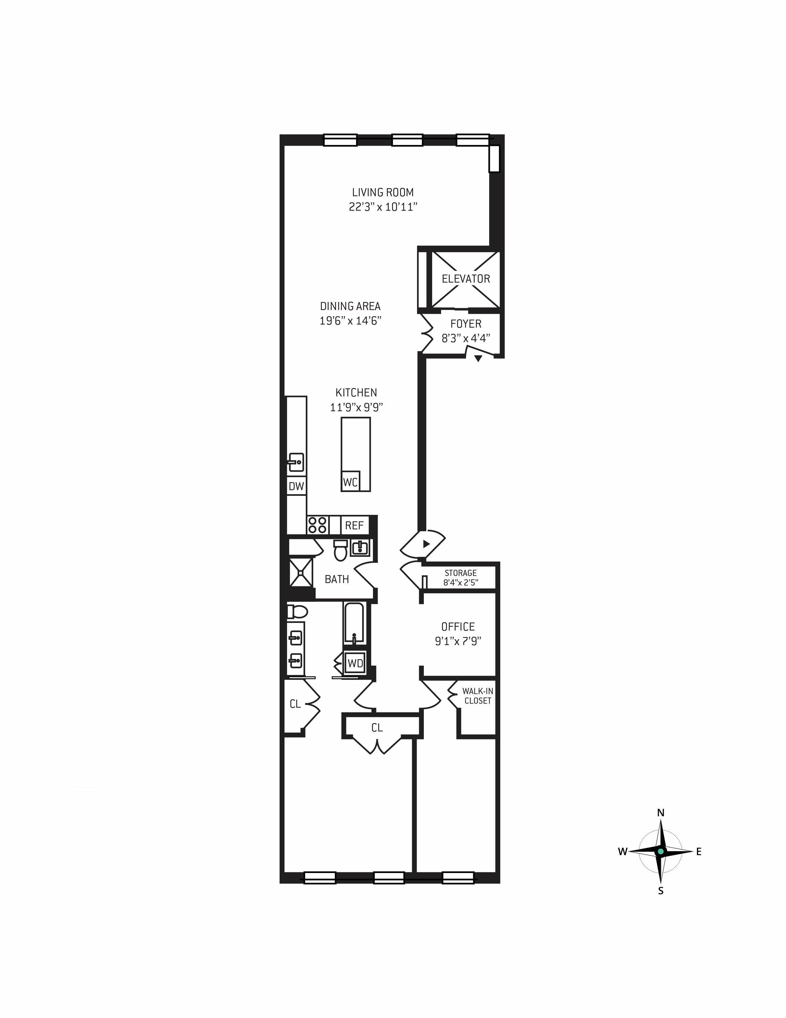 Floorplan for 32 North Moore Street, 2