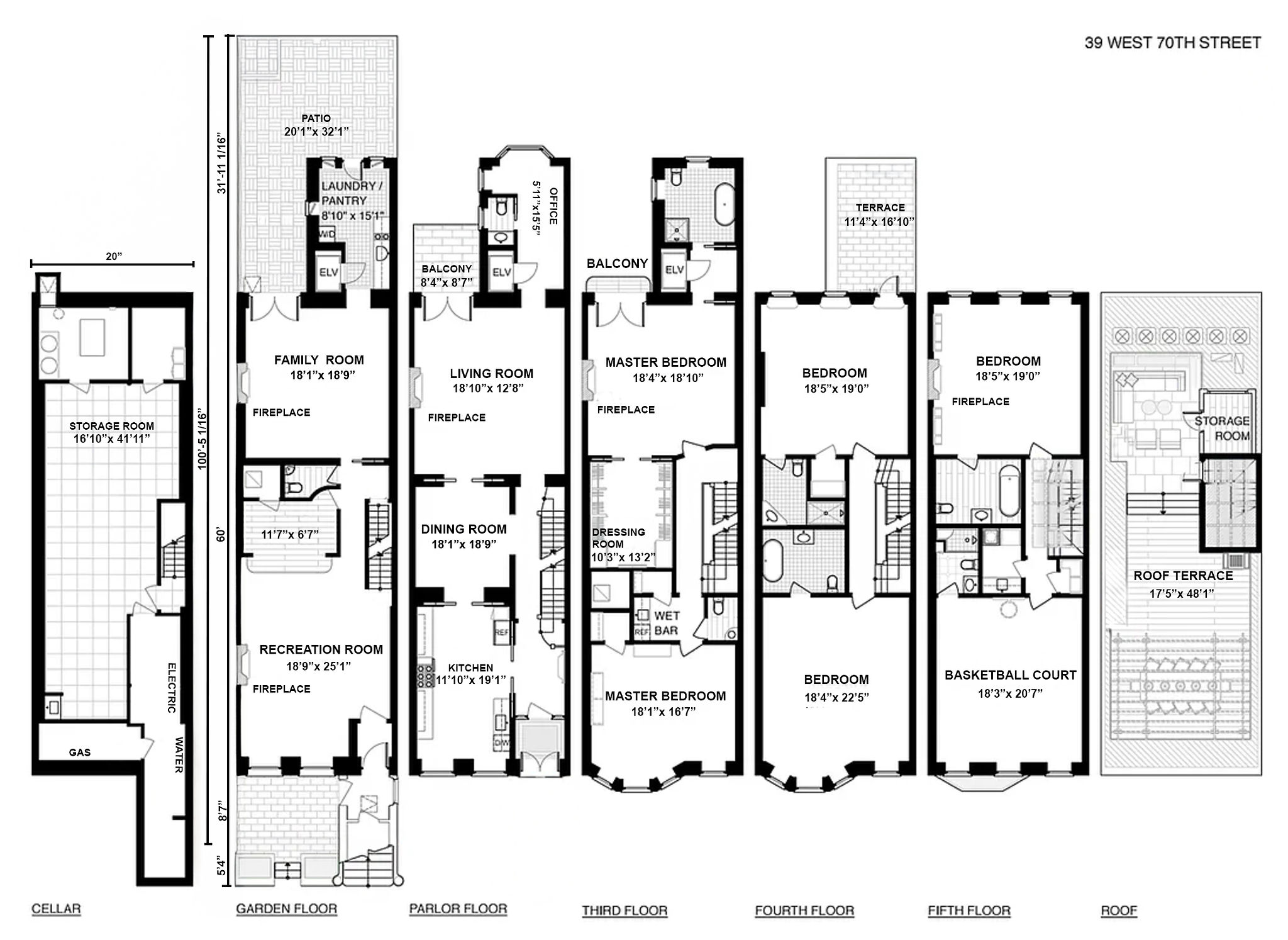 Floorplan for 39 West 70th Street