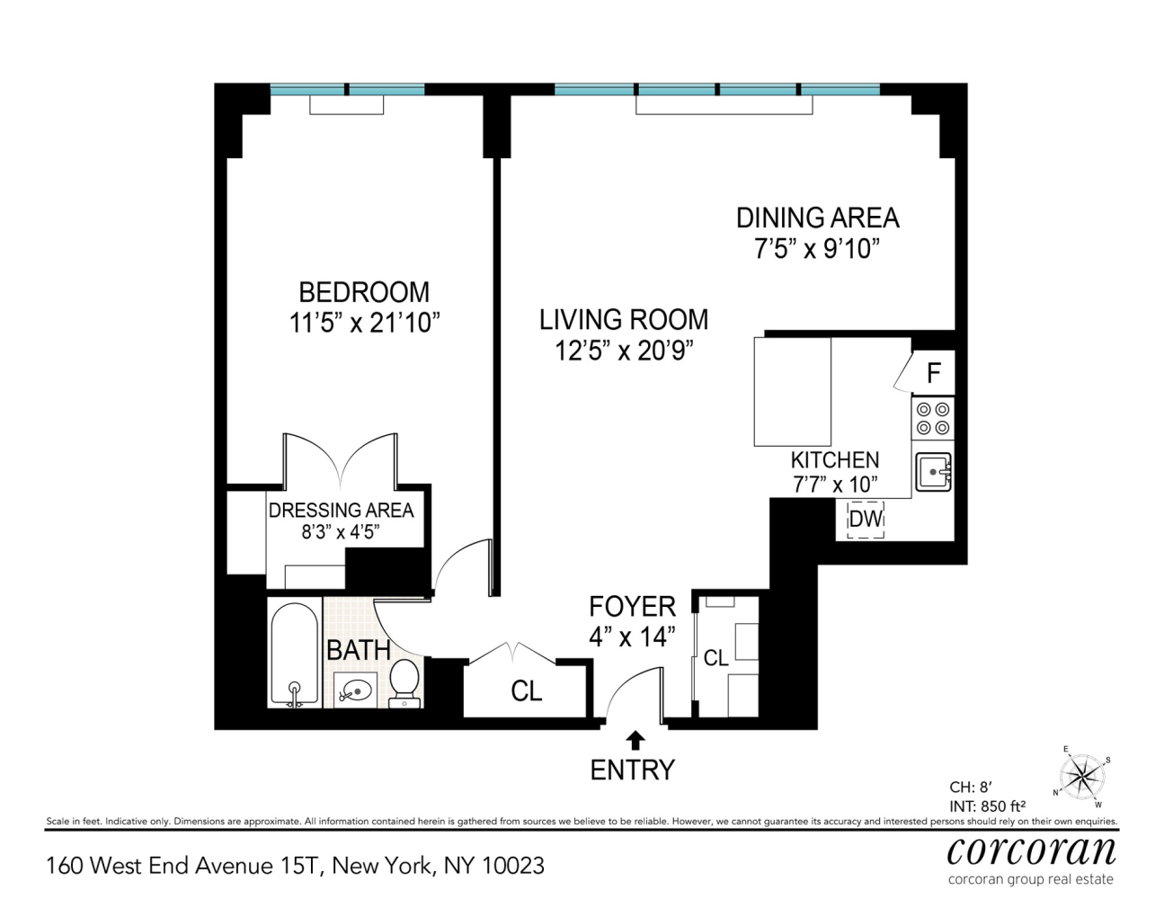 Floorplan for 160 West End Avenue, 15T