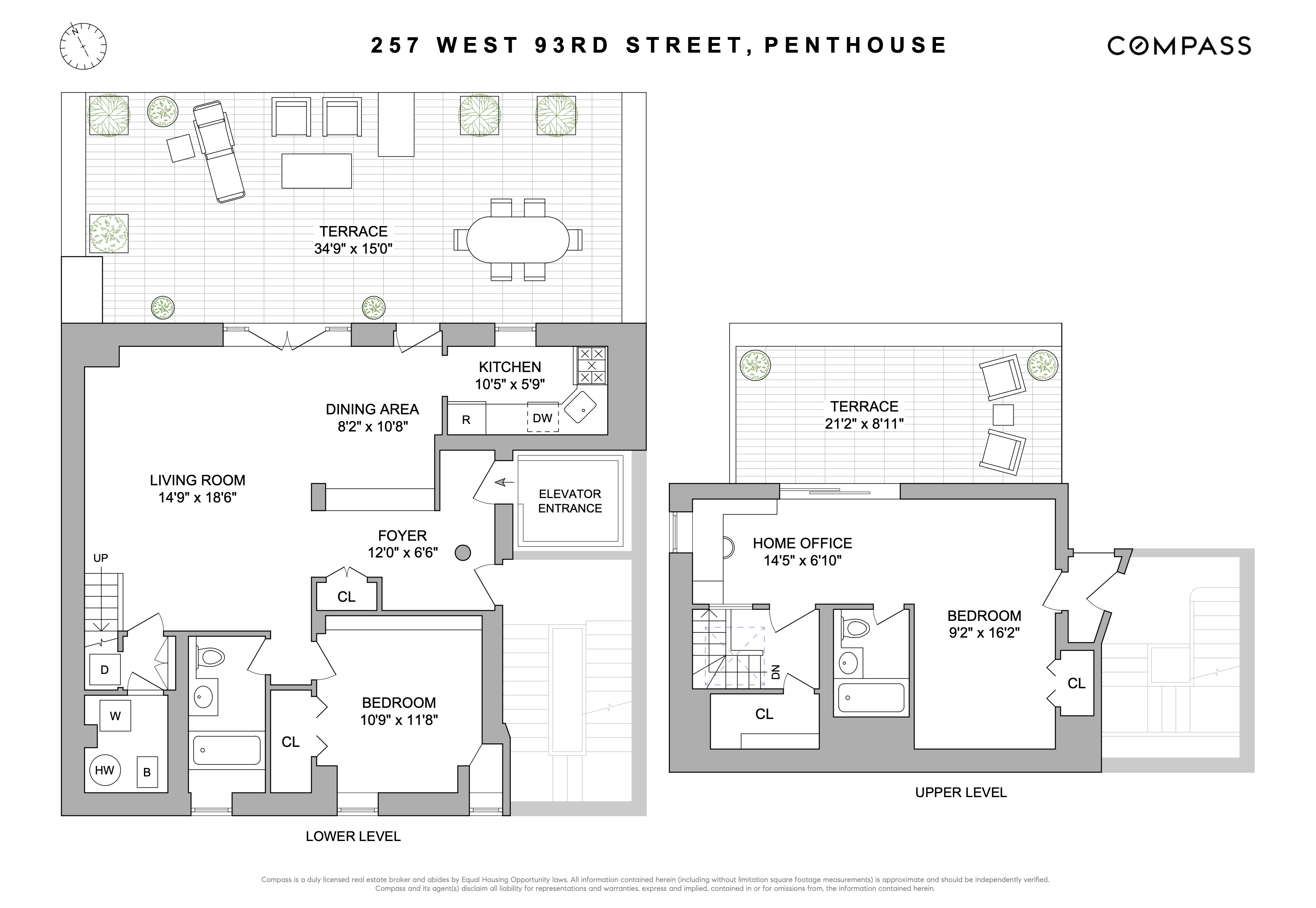 Floorplan for 257 West 93rd Street, PH