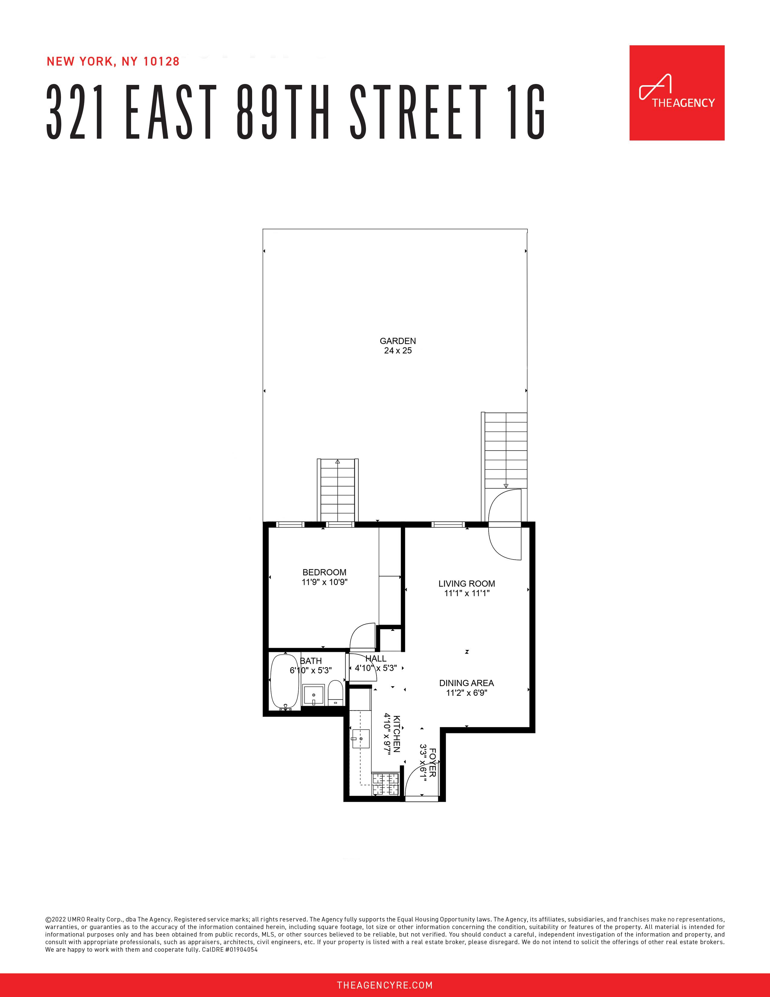 Floorplan for 321 East 89th Street, 1-G